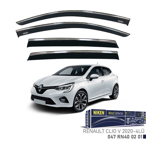 Renault Clio 5 2020- Kromlu Cam Rüzgarlığı (4’lü Set) – Tam Uyum, Modern Tasarım