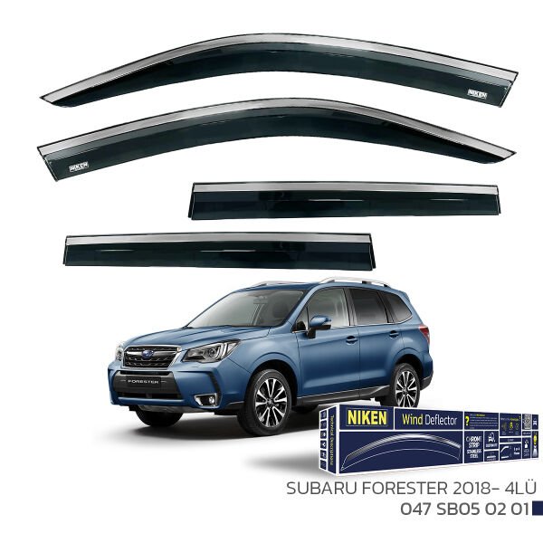 Subaru Forester 2018- Kromlu Cam Rüzgarlığı (4’lü Set) – Tam Uyum, Premium Tasarım