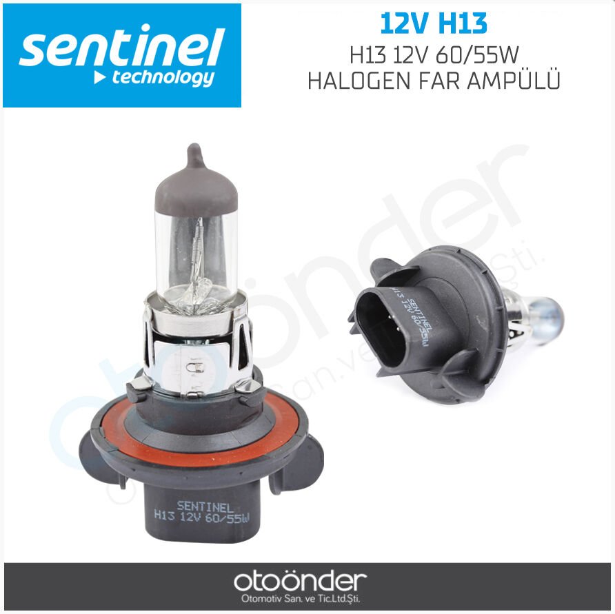 H13 12V 60/55W Halojen Far Ampülü – Çift Filamentli Güçlü Aydınlatma
