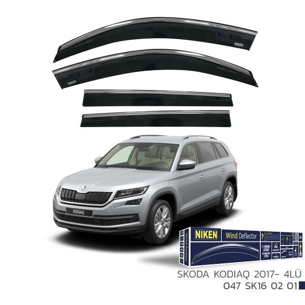 Skoda Kodiaq 2017- Kromlu Cam Rüzgarlığı (4’lü Set) – Tam Uyum, SUV Uyumlu Tasarım