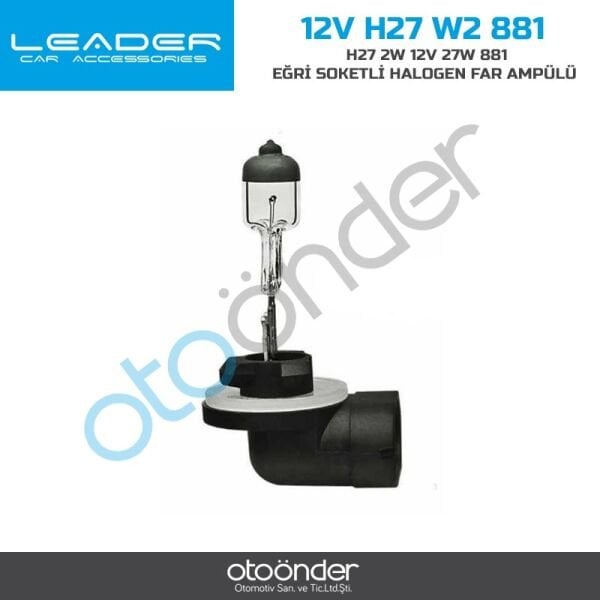 H27 12V 27W 881 Eğri Soketli Halojen Far Ampulü OEM Standart Yüksek Görüş