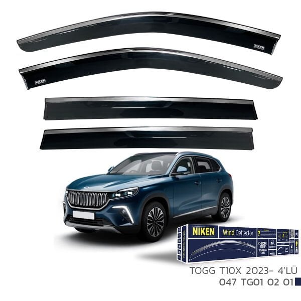 TOGG T10X 2023- Kromlu Cam Rüzgarlığı (4’lü Set) – Elektrikli SUV Uyumlu Premium Tasarım