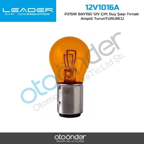 P21/5W BAY15D 12V Çift Duy Şaşı Tırnak Turuncu Sinyal Ampül