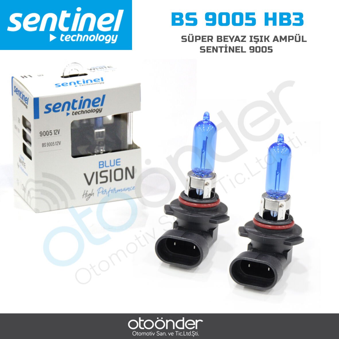Sentinel 9005 HB3 Süper Beyaz Işık Ampül 12V Yüksek Aydınlatma