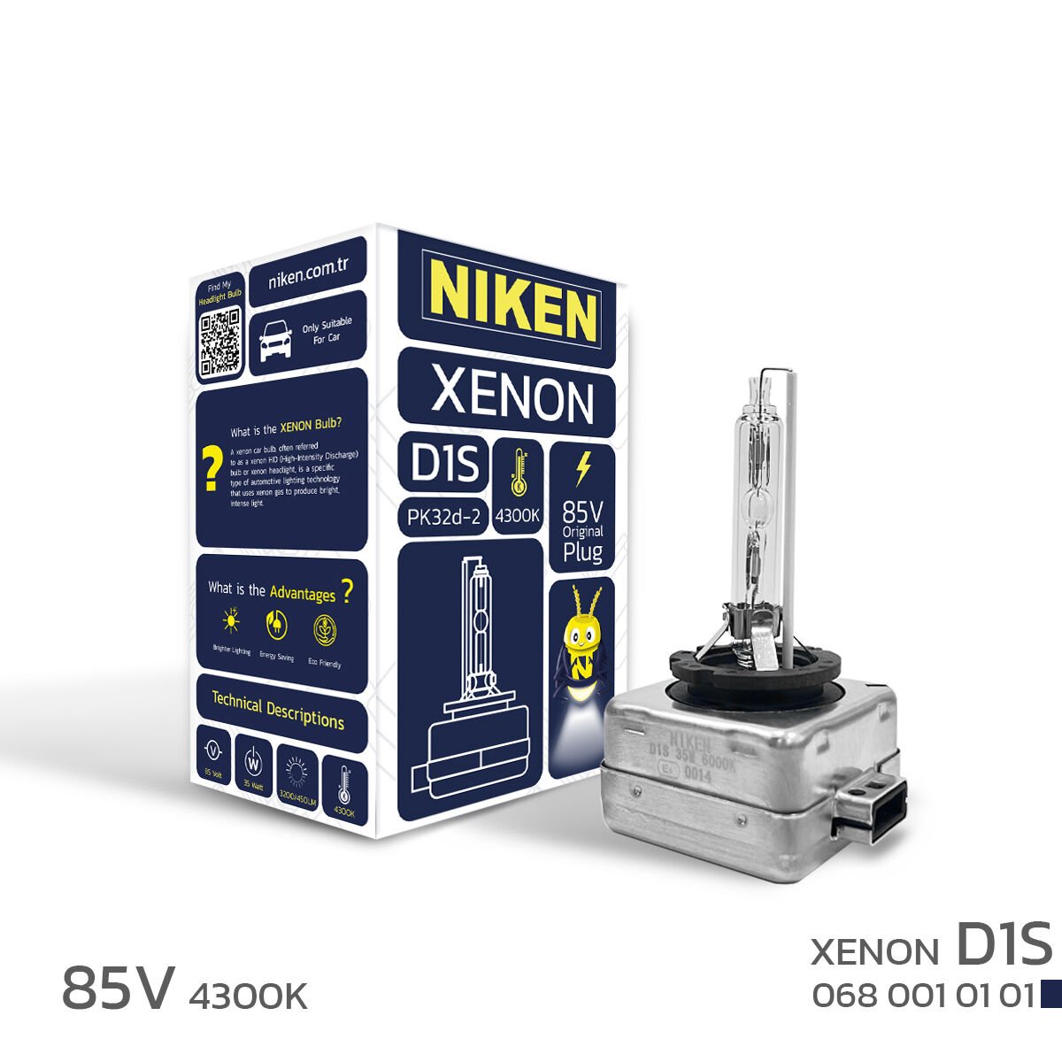 Niken D1S Xenon Far Ampulü 85V 35W PK32d-2 4300K – Beyaz Gün Işığı Uyumluluğu