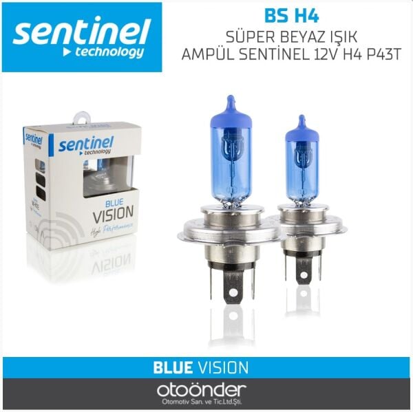 Sentinel H4 P43T 12V Süper Beyaz Işık Ampül Net Görüş ve Modern Far