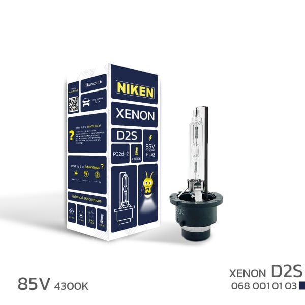 Niken D2S Xenon Far Ampulü 85V 35W P32d-2 4300K – Doğal Beyaz Gün Işığı Xenon Ampul
