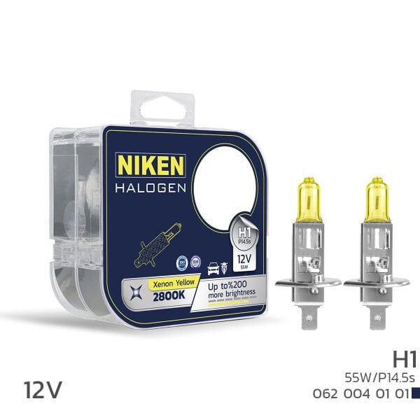 Niken H1 12V 55W Sarı Işık Halojen Ampul P14.5s 2800K – Yoğun Sarı Sis ve Far Ampulü