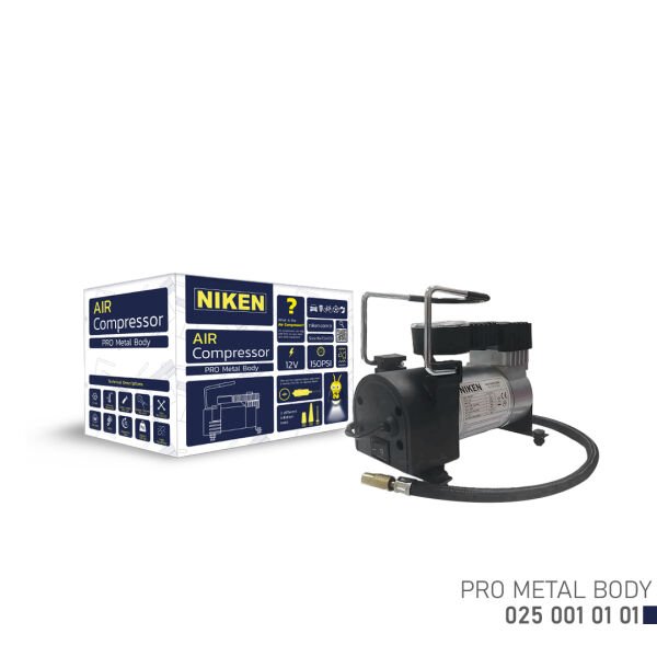 Metal Gövdeli Taşınabilir Hava Kompresörü – Araç Lastik Şişirme Pompası