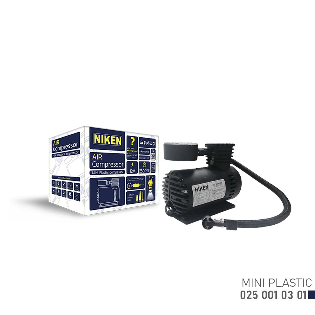 Taşınabilir Küçük Boy Plastik Hava Kompresörü – 12V Mini Lastik Şişirme Pompası