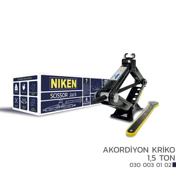 1.5 Ton Akordiyon Cırcırlı Kriko – Makas Tipi Araç Kaldırma Krikosu