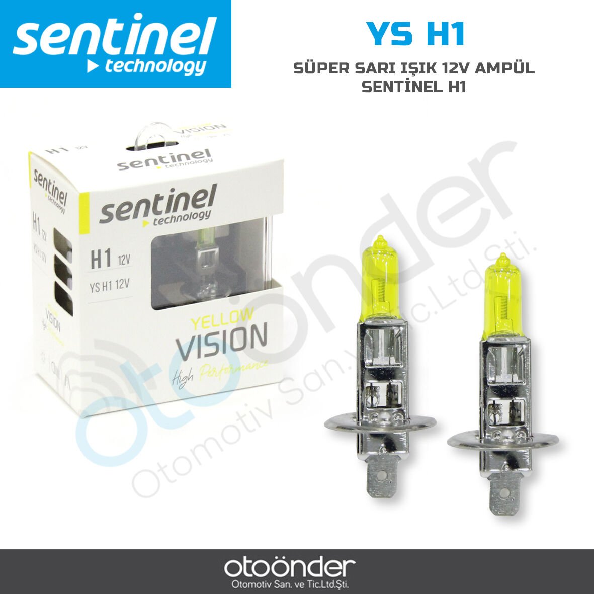 H1 Süper Sarı Işık Ampül 12V Sentinel Halojen Far Ampulü