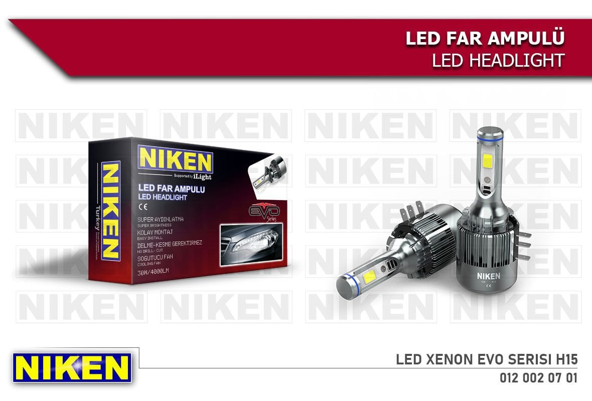 LED Xenon EVO Serisi H15 Far Ampulü – Yüksek Parlaklık Ultra Beyaz Güçlü LED Aydınlatma