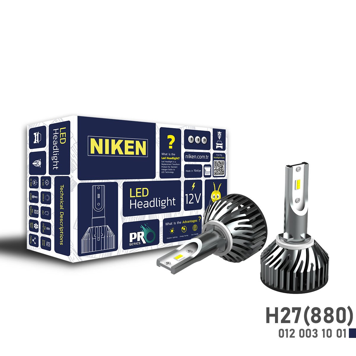 LED Xenon Pro Serisi H27 880 Far Ampulü – Ultra Beyaz Yüksek Parlaklık LED Sis Farı Ampul Seti
