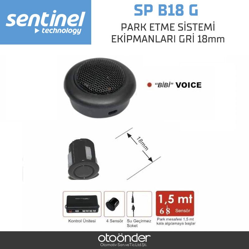 Park Etme Sistemi Ekipmanları Gri 18mm Ultrasonik Park Sensörü
