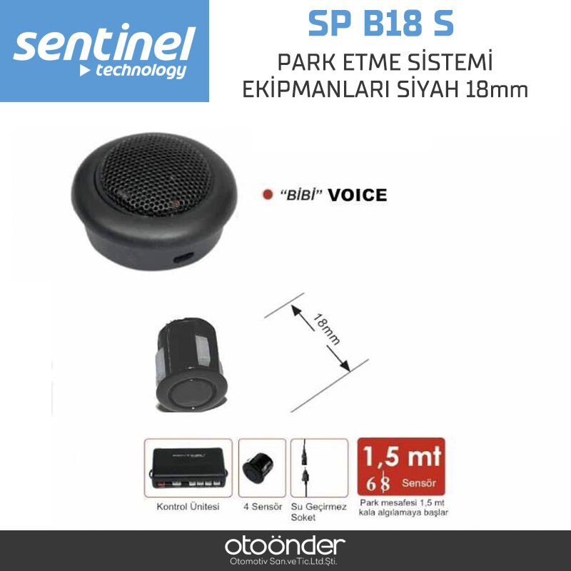 Park Etme Sistemi Ekipmanları Siyah 18mm Ultrasonik Park Sensörü