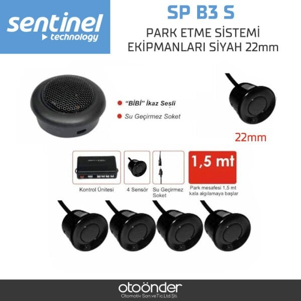 Park Etme Sistemi Ekipmanları Siyah 22mm Ultrasonik Park Sensörü