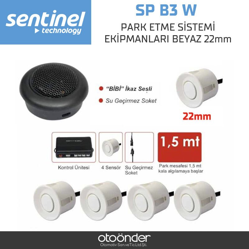 Park Etme Sistemi Ekipmanları Beyaz 22mm Ultrasonik Park Sensörü
