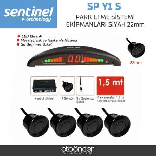 Park Etme Sistemi Ekipmanları Siyah 22mm Ultrasonik Park Sensörü