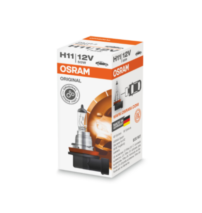 Osram 12V H11 55W Halojen Far Ampulü | Orijinal Ekipman Kalitesi, Güçlü Aydınlatma