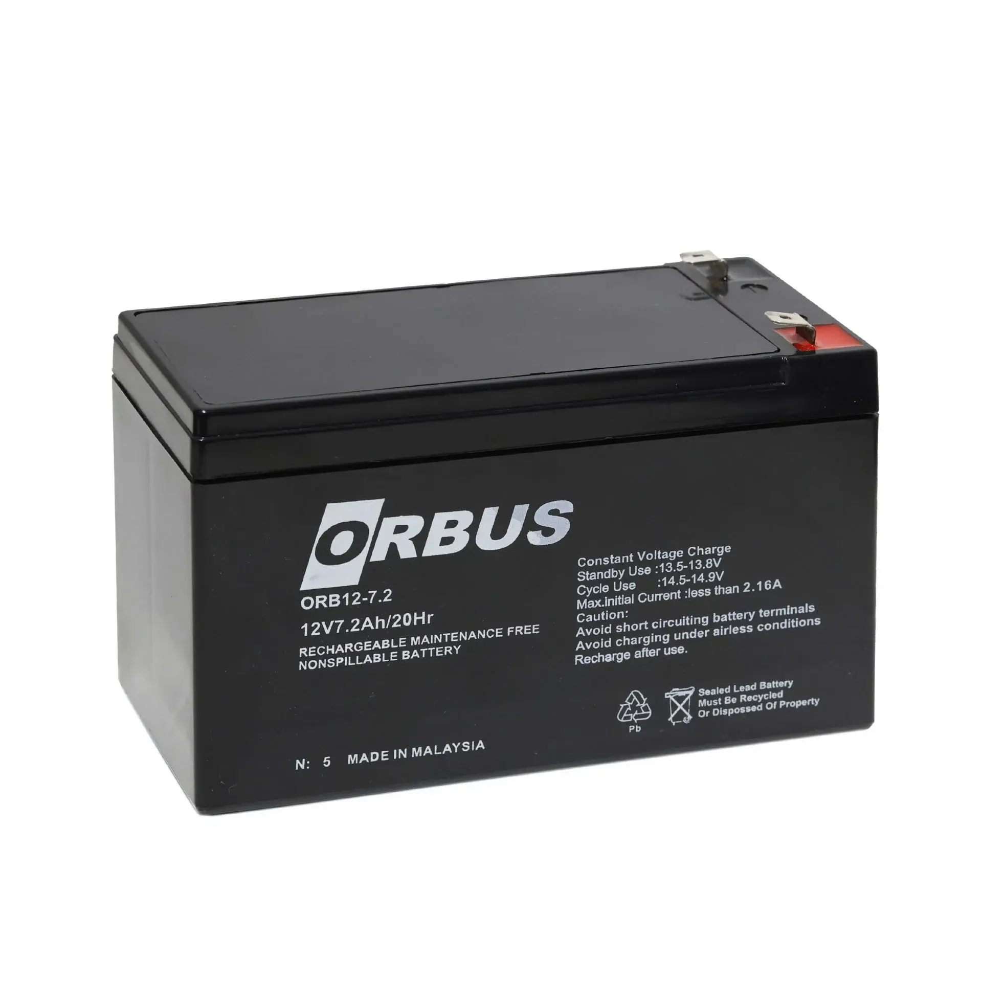ORBUS 12V 7.2 Ah Kuru Akü
