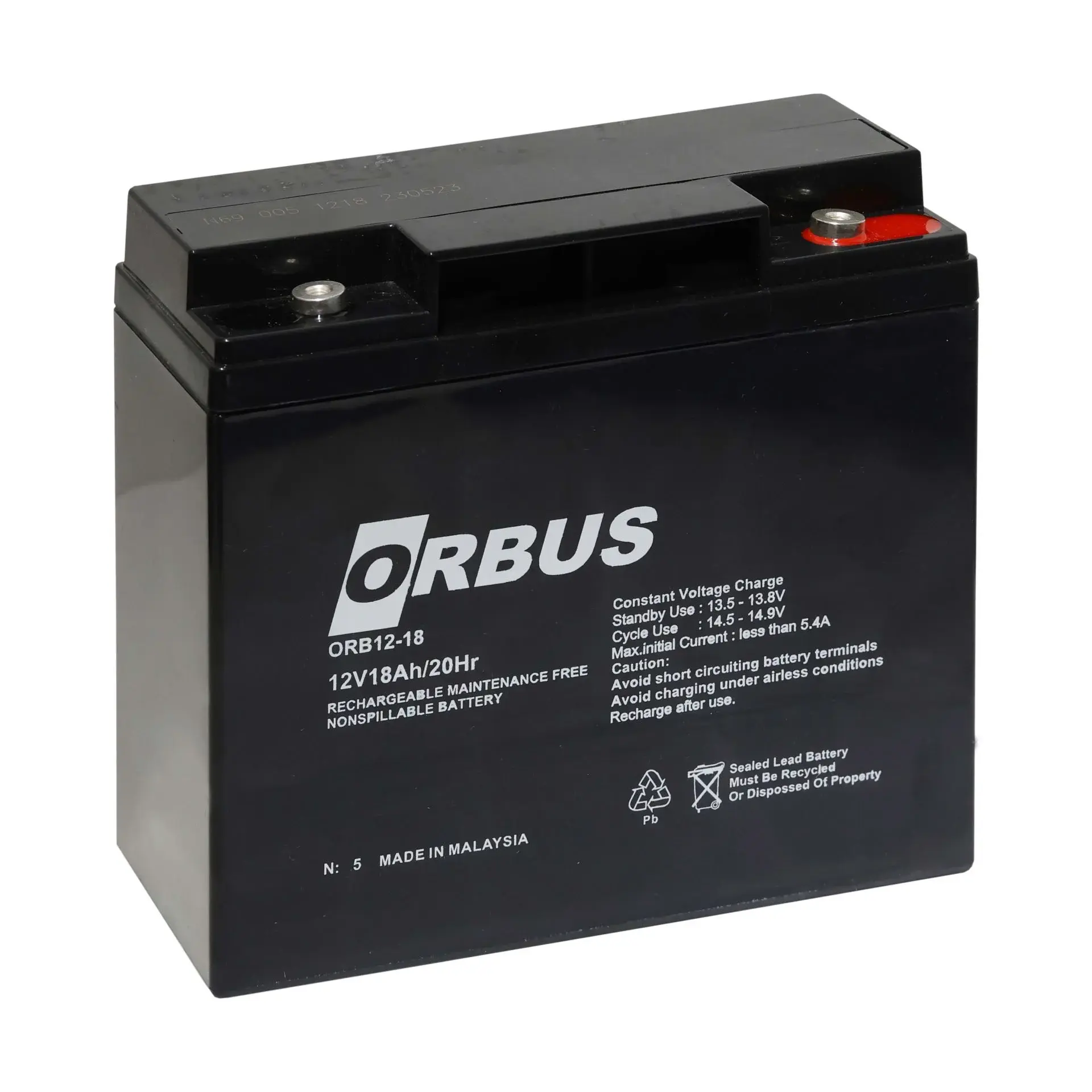 ORBUS 12V 18 Ah Kuru Akü