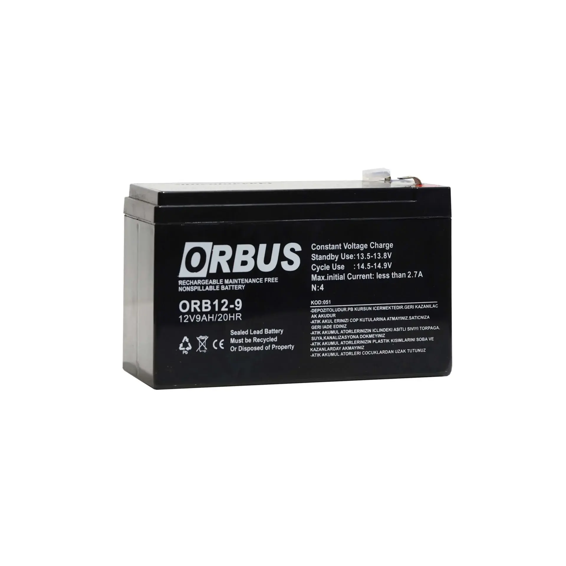 ORBUS 12V 9 Ah Kuru Akü