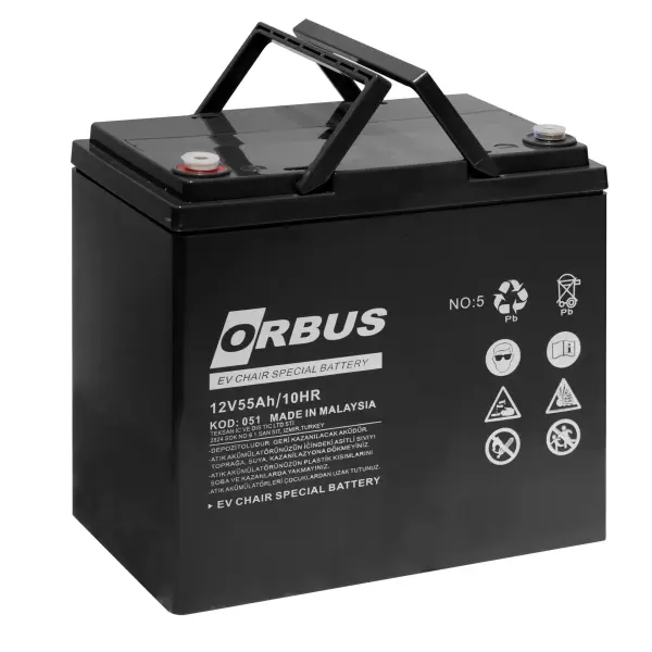 Orbus 12V 55 Ah Engelli Araç Aküsü