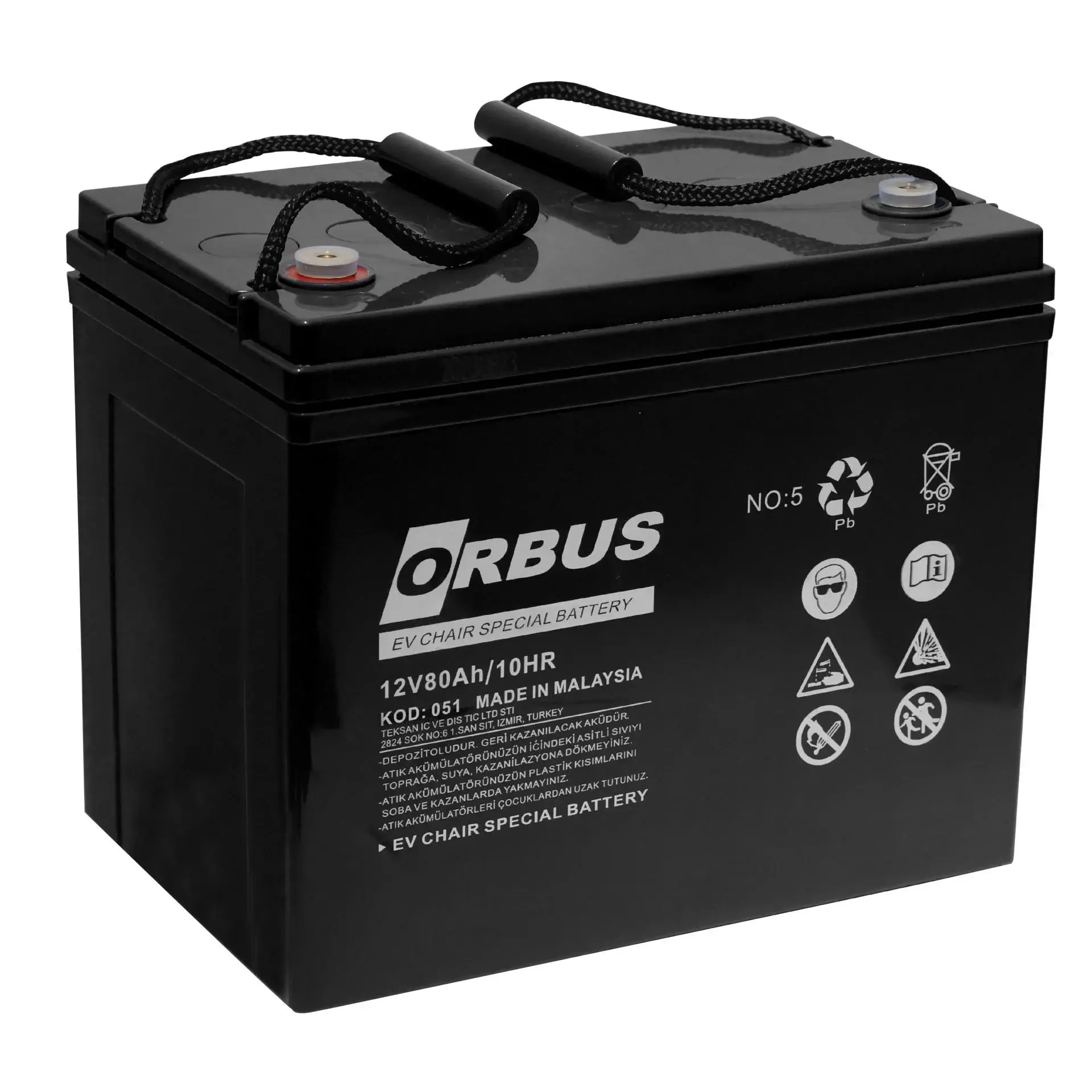 Orbus 12V 80 Ah Engelli Araç Aküsü