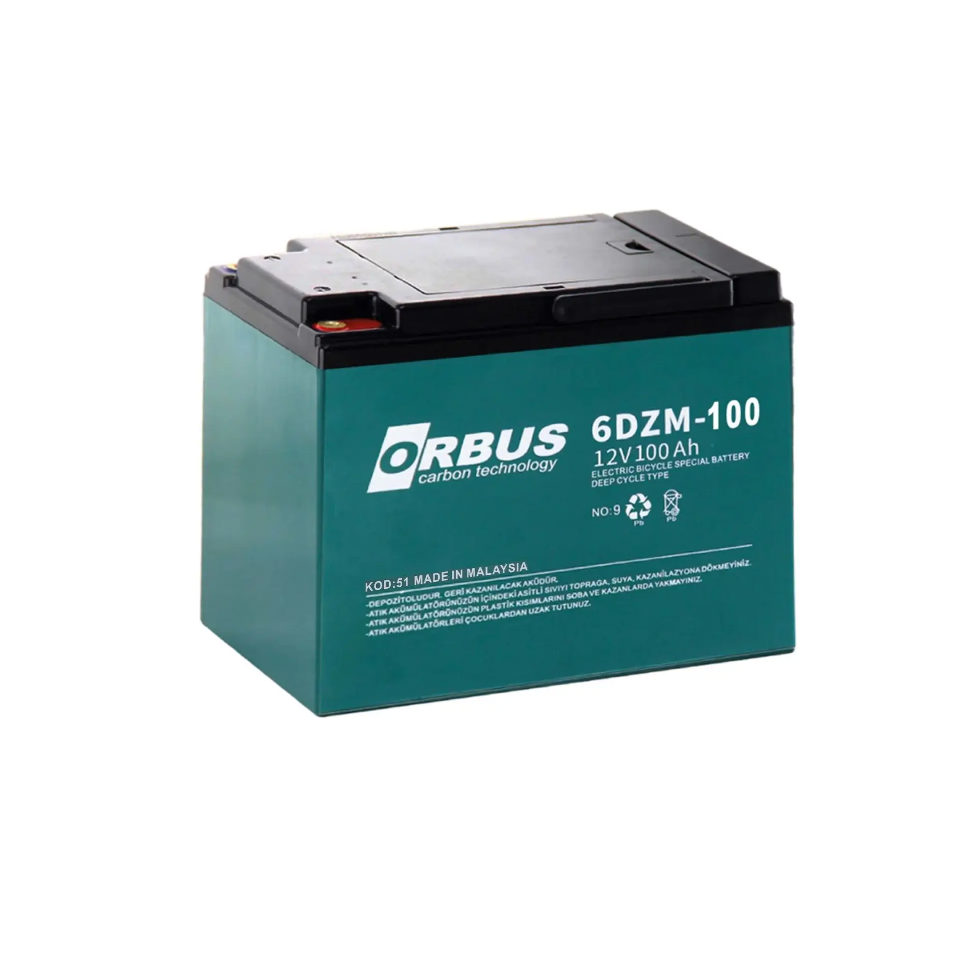 Orbus 12V 100 Ah Elektrikli Bisiklet Aküsü