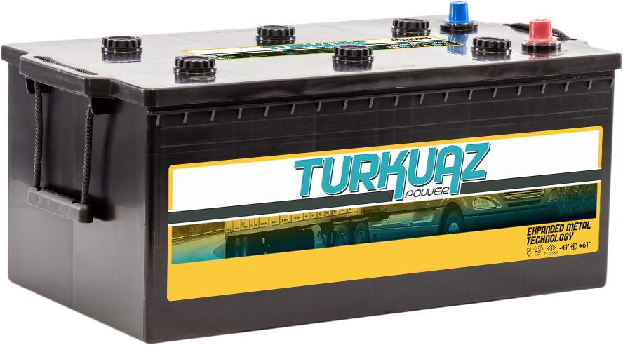 12 V 225 Ah Turkuaz D6 Düz MF Sulu Akü | Endüstriyel Yüksek Kapasiteli Güç Aküsü