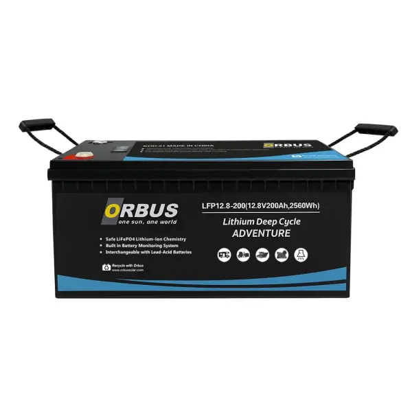 Orbus 12.8V 200Ah LiFePO4 Lityum Akü Solar Sistem Karavan ve Marin Uyumlu
