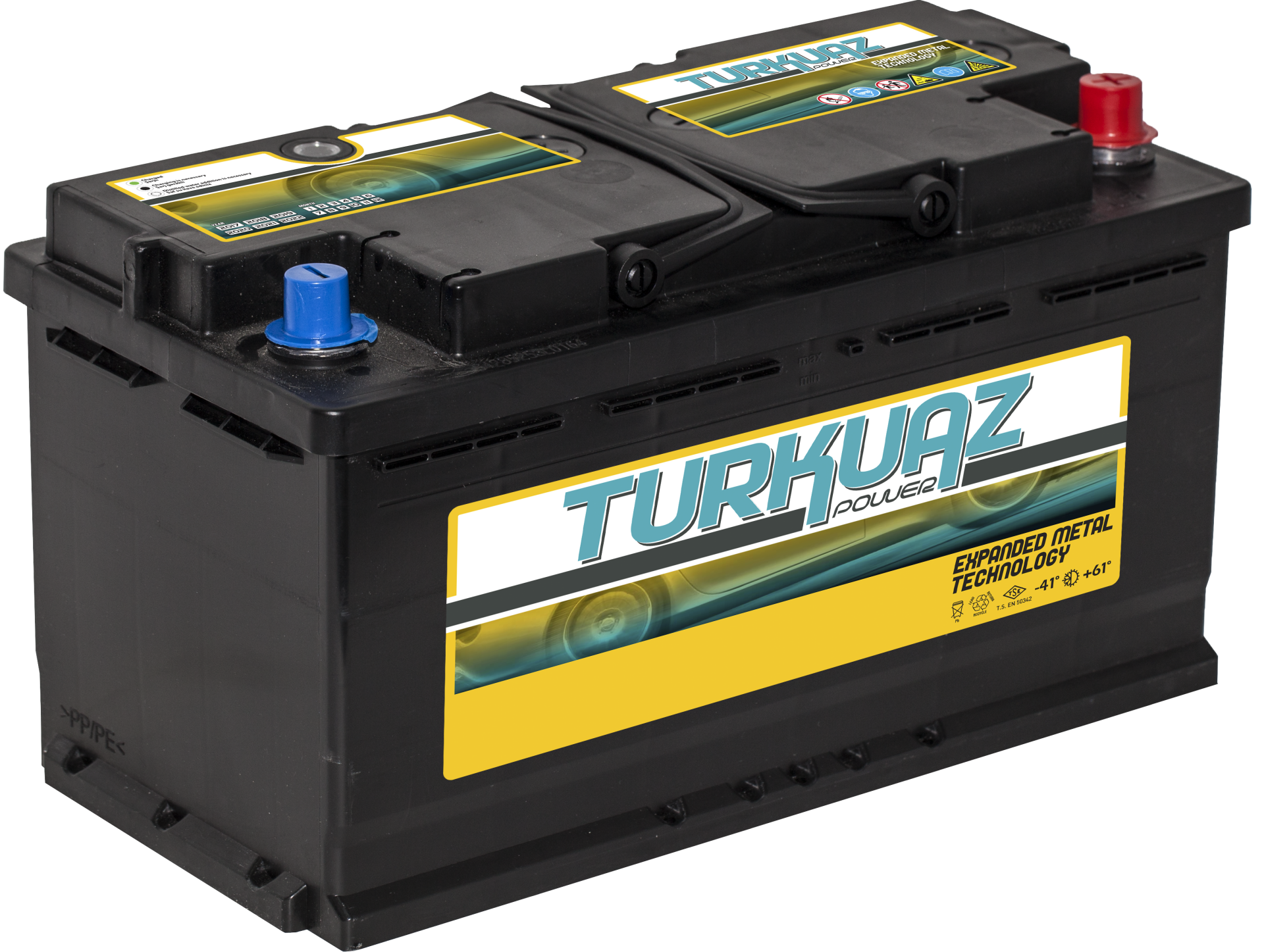 12 V 100 Ah Turkuaz L5 Düz MF Exment Endüstriyel Sulu Akü | Yüksek Kapasiteli Güç Aküsü