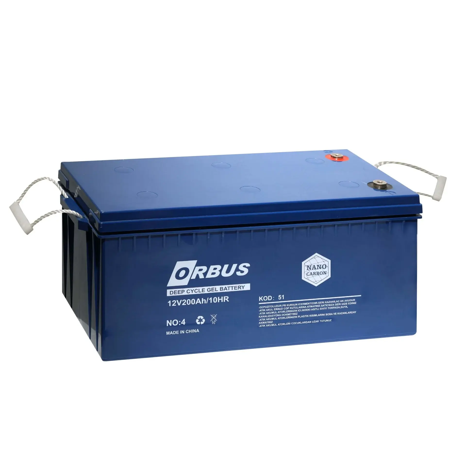 Orbus 12V 200Ah Derin Deşarjlı Jel Akü Solar Sistem Karavan ve Marin Uyumlu
