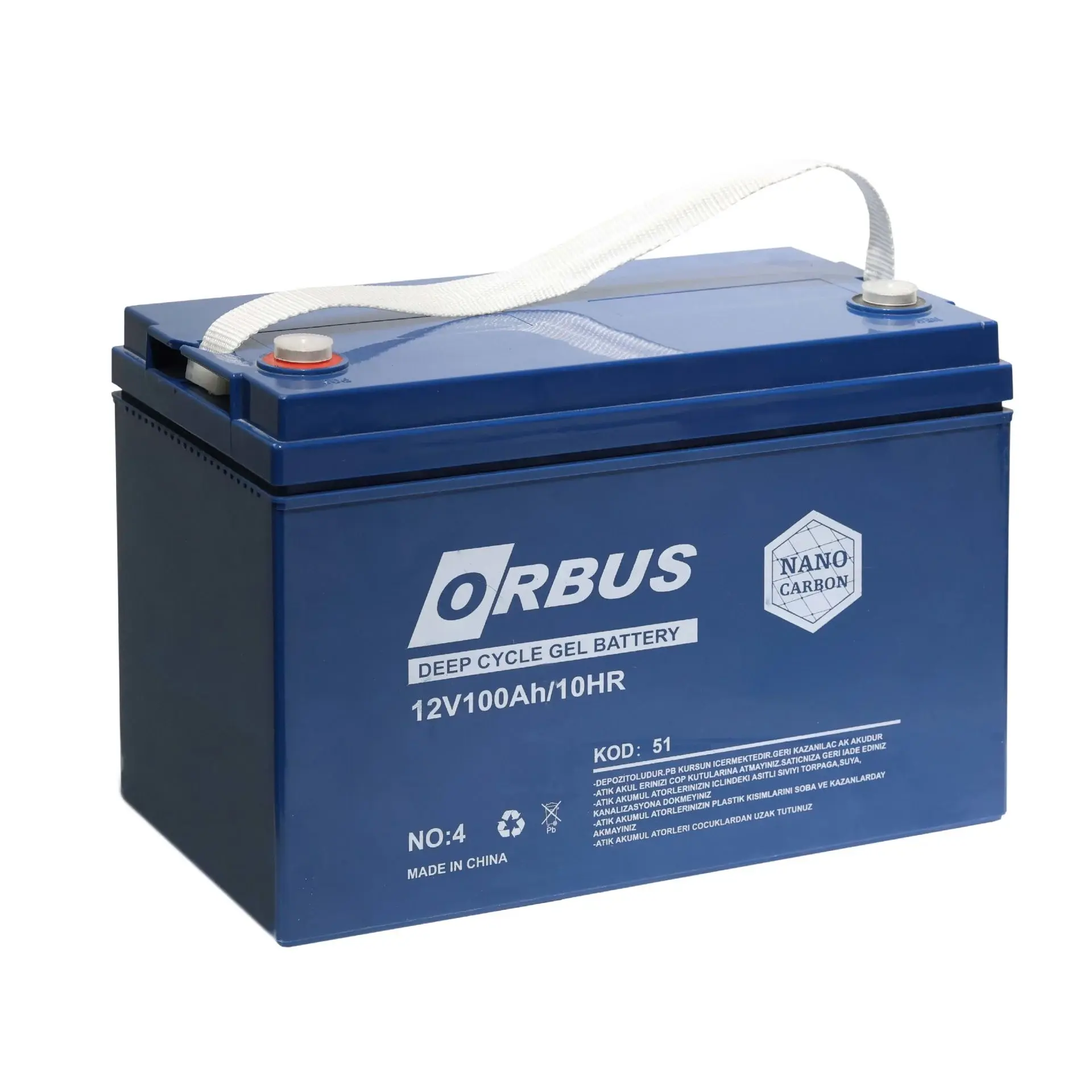 Orbus 12V 100Ah Derin Deşarjlı Jel Akü Solar Sistem Karavan ve Marin Uyumlu