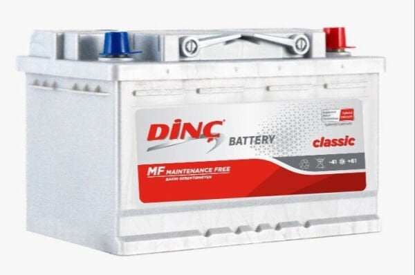 12 V 75 Ah Dinç Akü L3 Kasa Düz MF Uzun Kenar Tırnaklı