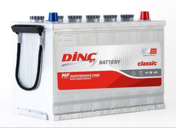 12 V 105 Ah Dinç H4 Düz MF Tüm Kenar Tırnaklı Akü | Yüksek Kapasiteli Güç