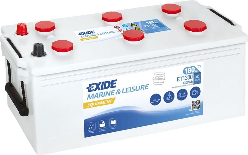 Exide Marin EXD-ET1300 180 Ah 900 CCA Equipment Marin Akü – Tekne ve Deniz Araçları İçin