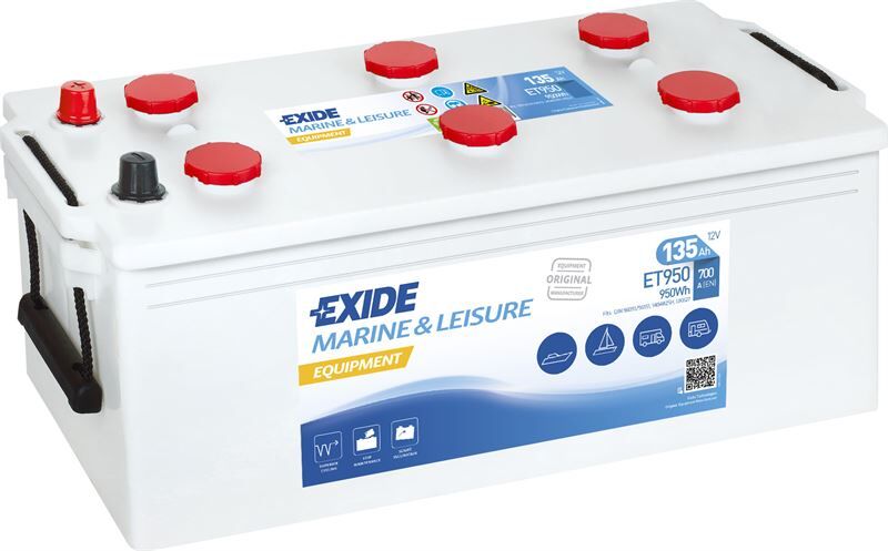 Exide Marin EXD-ET950 135 Ah 700 CCA Equipment Marin Akü – Tekne ve Deniz Araçları İçin