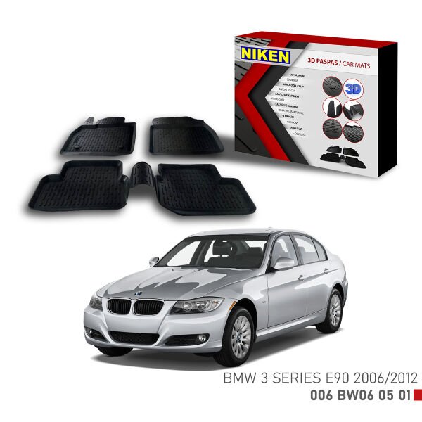 BMW 3 Series E90 2006-2012-3D Uyumlu Araca Özel Paspas – Dayanıklı ve Şık