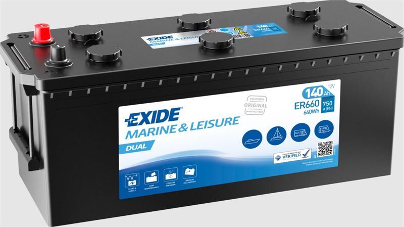 Exide Marin EXD-ER660 12V 140Ah 750 CCA Start-Ters Marin Akü – Tekne & Deniz Araçları