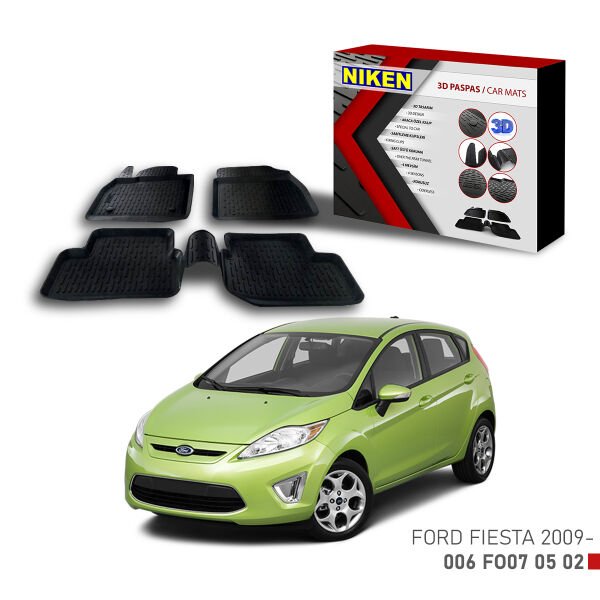 Ford Fiesta 2009-3D Uyumlu Araca Özel Paspas – Dayanıklı ve Şık