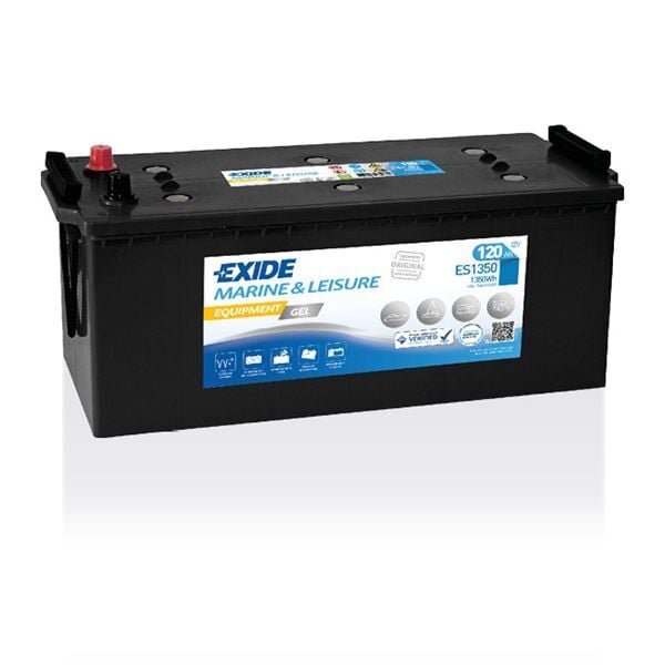 Exide Equipment GEL EXD‑ES1350 12 V 120 Ah 1350 Wh Jel Akü – Tekne, Karavan ve 12 V Enerji Sistemleri İçin (Ters / ETN 3)