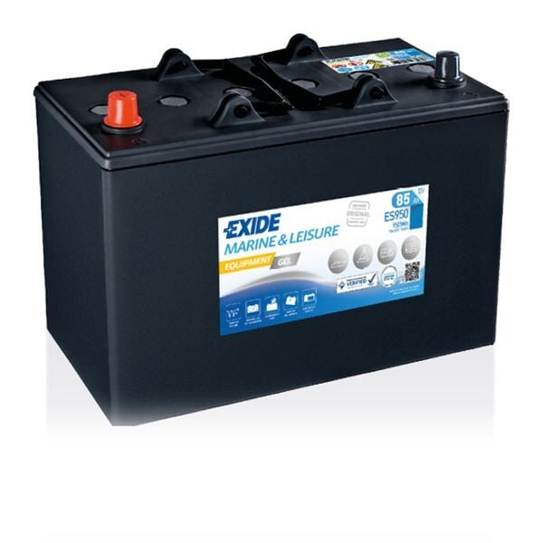 Exide Equipment GEL EXD‑ES950 12 V 85 Ah 950 Wh Jel Akü – Tekne, Karavan ve 12 V Enerji Sistemleri İçin (Ters / ETN 1)