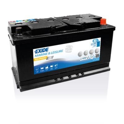 Exide Equipment GEL EXD‑ES900 12 V 80 Ah 900 Wh Jel Akü – Tekne, Karavan ve 12 V Enerji Sistemleri İçin (Düz / ETN 0)
