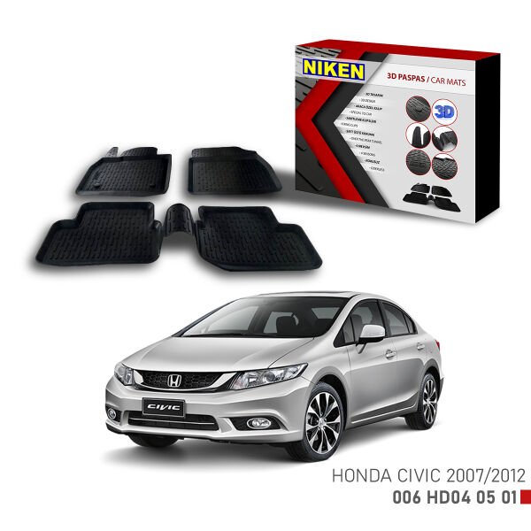 Honda Civic 2007-2012-3D Uyumlu Araca Özel Paspas – Dayanıklı ve Şık