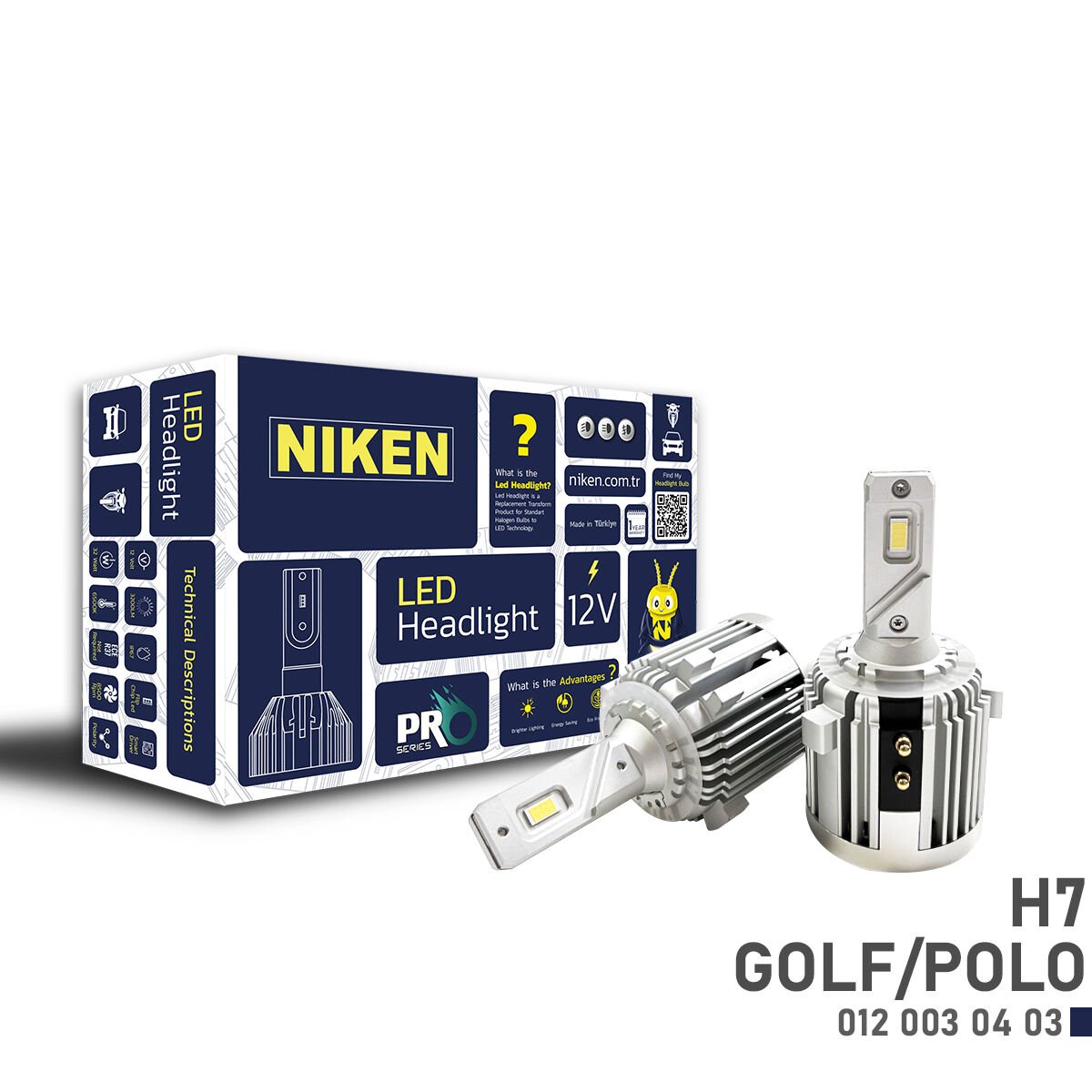LED Xenon Pro H7 Ampul VW Golf & Polo Uyumlu | Güçlü Beyaz Far