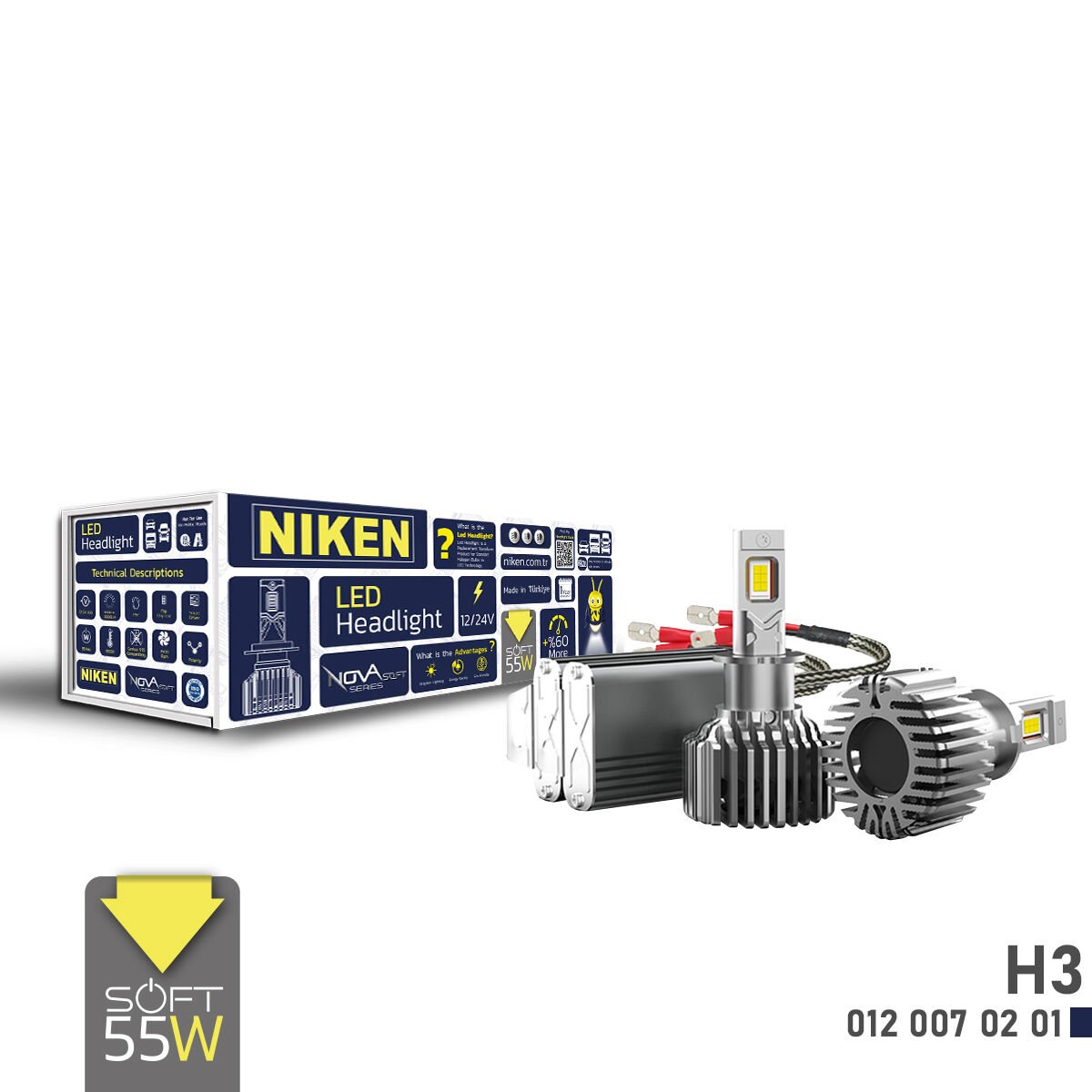 LED Xenon Nova Soft H3 55W Ampul | Göz Yormayan Beyaz Sis Farı