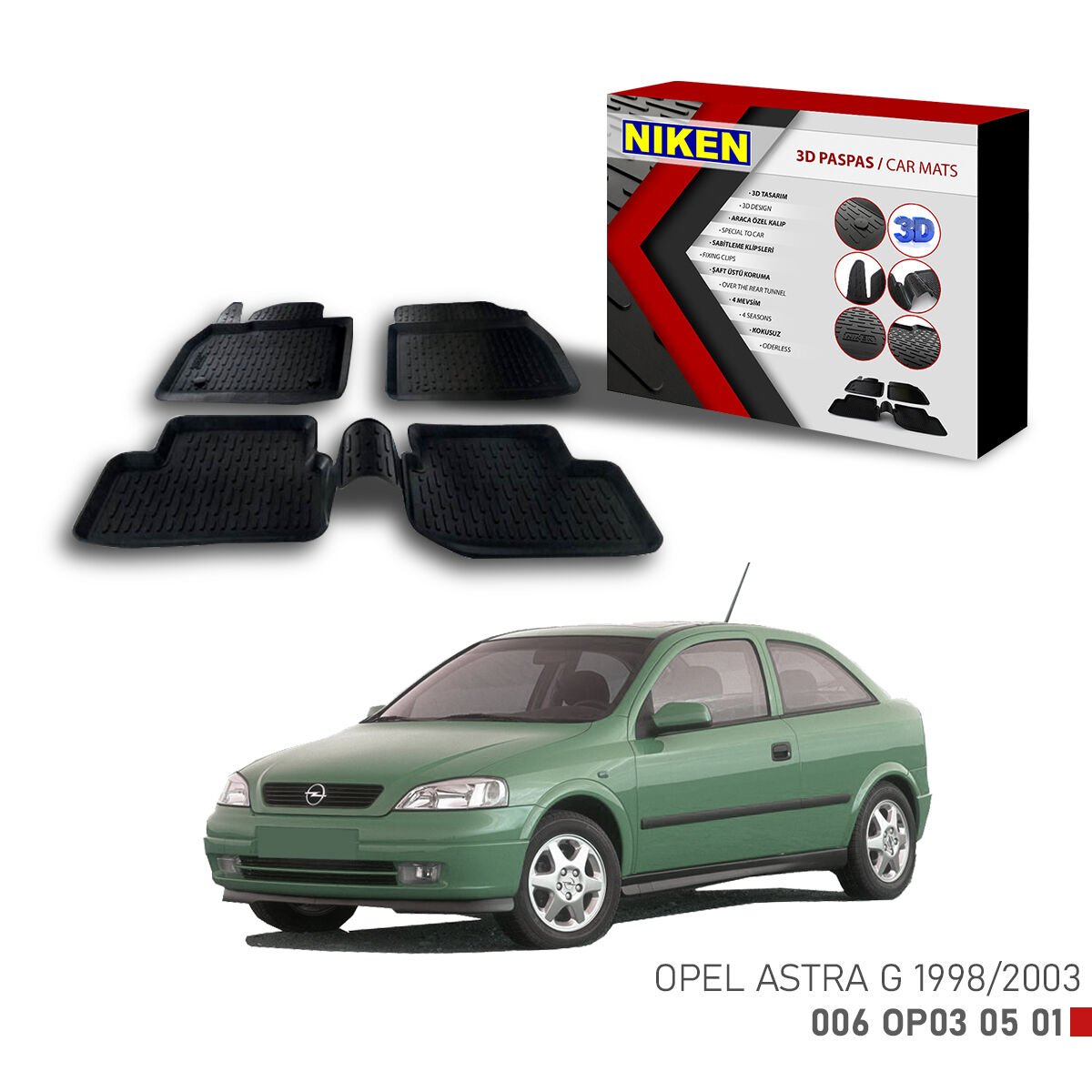 Opel Astra G 1998-2003-3D Uyumlu Araca Özel Paspas – Dayanıklı ve Şık