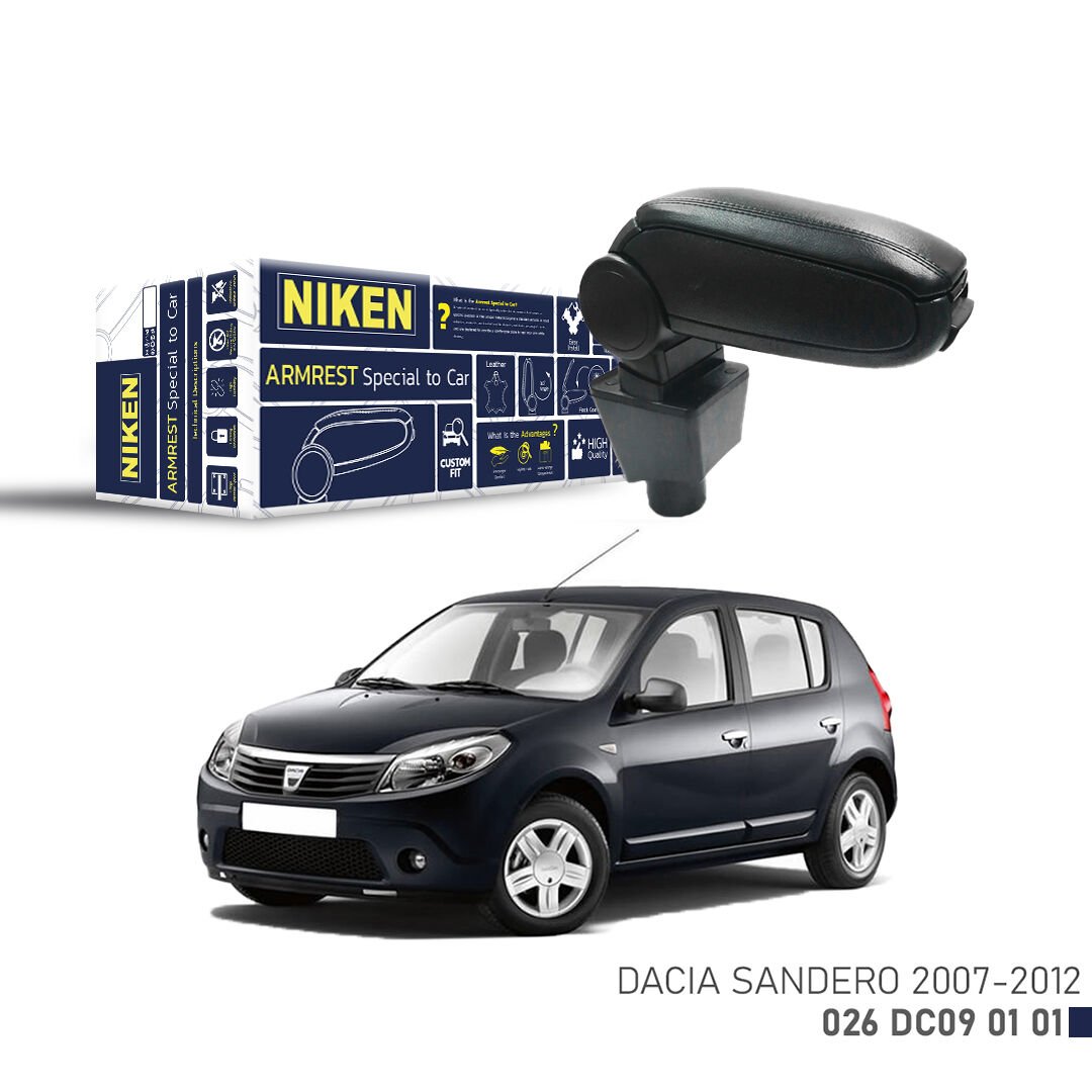 Dacia Sandero 2007-2012 Özel Kol Dayama Siyah | Araca Uyumlu Kolçak